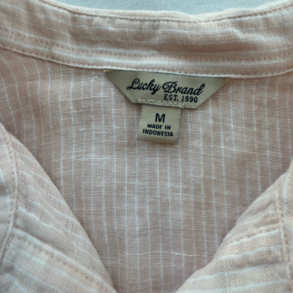 Lucky Brand Linen/Cotton pullover blouse. Size medium - Picture 3 of 4
